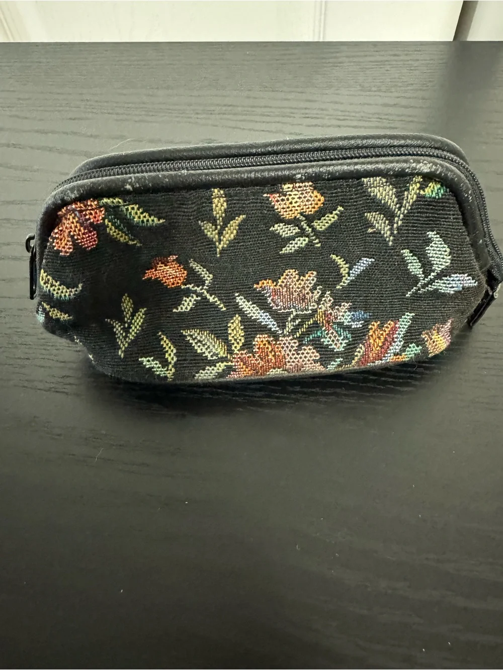 VTG Accessory Works Floral Tapestry Cosmetic Pouch Makeup Bag 90s